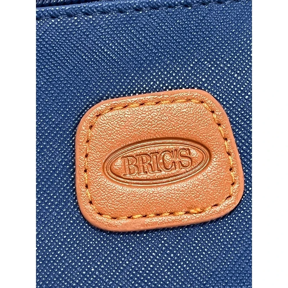 Bric's Airlines Navy‎ Blue Saffiano Toiletry Pouch Amenity Bag EUC